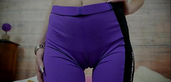  Incredible CAMELTOE and THIGH GAP Skinny Beautiful Babe in Tight Lycra